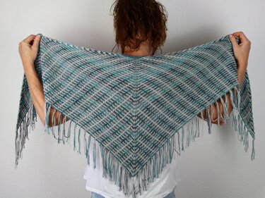 Knitting Pattern PDF Poncho Shawl Easy – Modern Triangle Shawl for Beginner - Image 9
