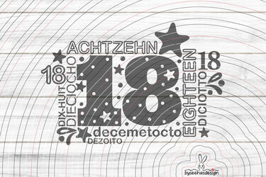 Achtzehn Plotterdatei SVG DXF - Bild 2