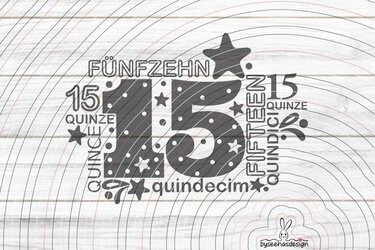 Fünfzehn Plotterdatei SVG DXF