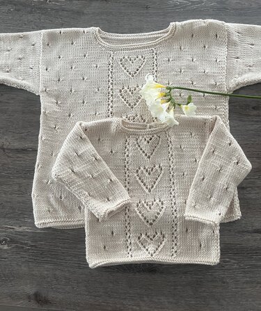 Pullover mit Herzchen * 5 Größen * Strickanleitung - Bild 7
