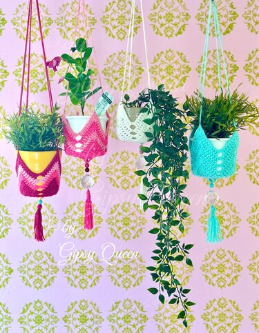 Pflanzampel Häkelanleitung PDF - Blumenampel im Boho Stil - Fensterdeko