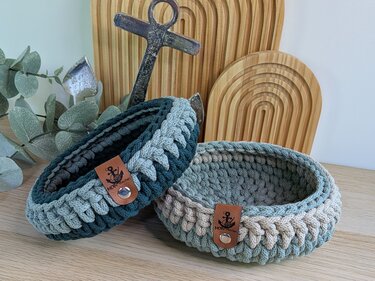 Häkelanleitung runde Schale / Aufbewahrung / Rope Garn / Baumwollkordel