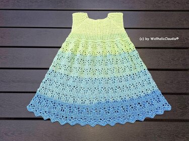 Häkelanleitung Kleid "Sommerblüte" - alle Kindergrößen