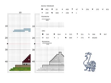 Kreuzstichvorlage Leuchtturm Westerhever als Mini Stickbild, PDF und PNG - Bild 2