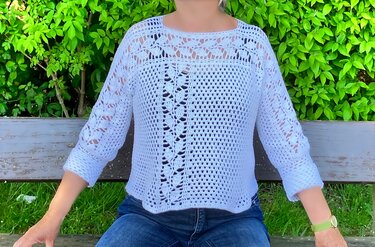 Pulli mit Blätterranken längs und quer- Häkelanleitung - Bild 7