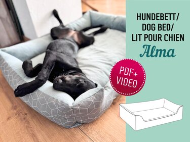 Hundebett / Katzenbett Alma - PDF Schnittmuster & Nähanleitung mit Video
