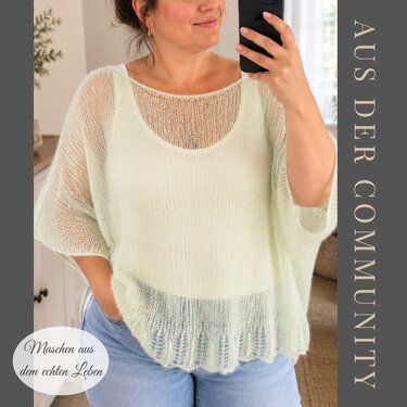 Leichtes Frühlings-Set – Strickanleitung für Top und Poncho | KidSeta #1 - Bild 9