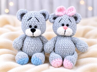 Plush Teddy Bear Crochet Pattern – Cute Amigurumi Bear PDF Tutorial
