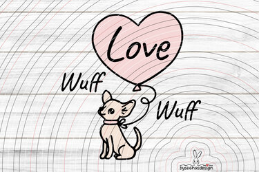 Chihuahua mit Herz Plotterdatei SVG DXF - Bild 2