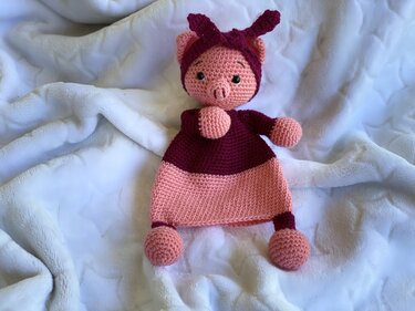 Crochet Pattern Pig Amigurumi, Comforter Cuddly Pig