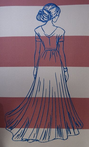 Stickdatei - Frau im langen Kleid / Dame im Abendkleid - Bild 3