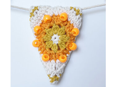 Granny Triangle Bunting, Beaded Crochet Garland, Pennant , Nursery Decor - Image 15