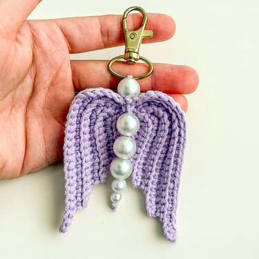 Angel Wing Keychain Crochet Pattern – Cute Bag Charm PDF - Image 9