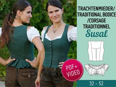 Susal Traditional Bodice + Dirndl Blouse – Pattern & Sewing Instructions