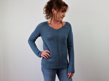 Top Down Raglan Sweater Knitting Pattern PDF