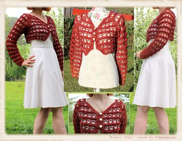 Bolero "Silas" mit Raglan und Reliefmuster, Luftig leicht für Sommerabende