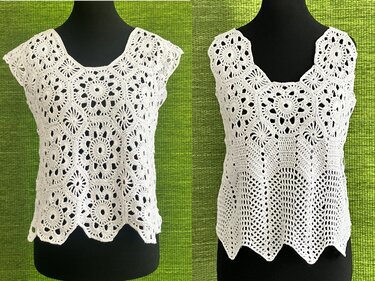 Shirt aus Achtecken - Häkelanleitung