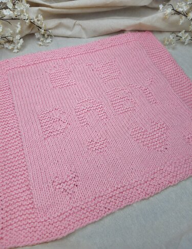 Knitting Pattern for a Newborn Baby Blanket