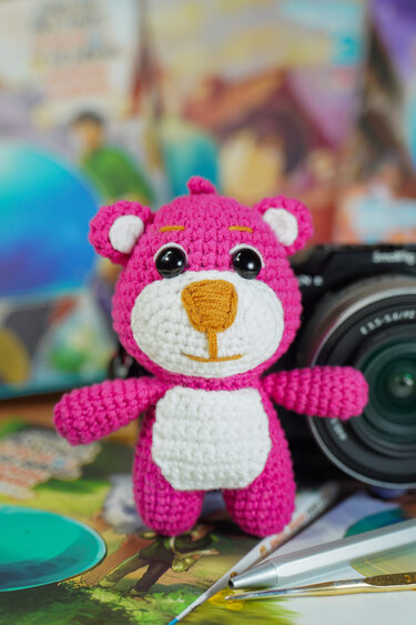 Pink Bear keychain PDF pattern