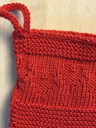 Waschlappen#102, klassischer Waschhandschuh mit Herzmuster, Strickanleitung - Bild 2