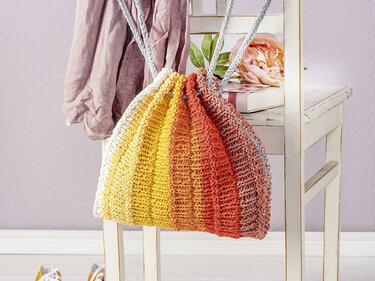 Rucksack-Beutel, gestrickt
