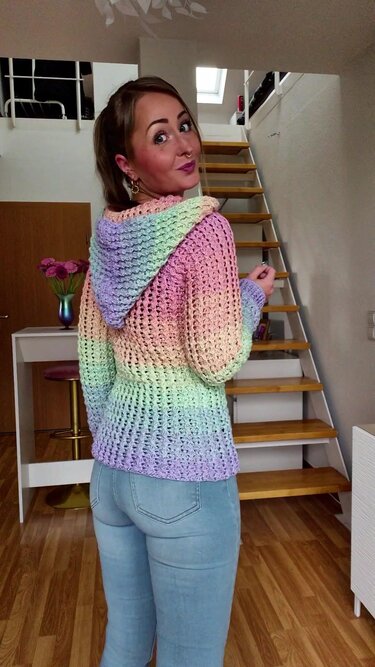 Pullover Gretel Kapuzenpullover Hoodie häkeln - Bild 2