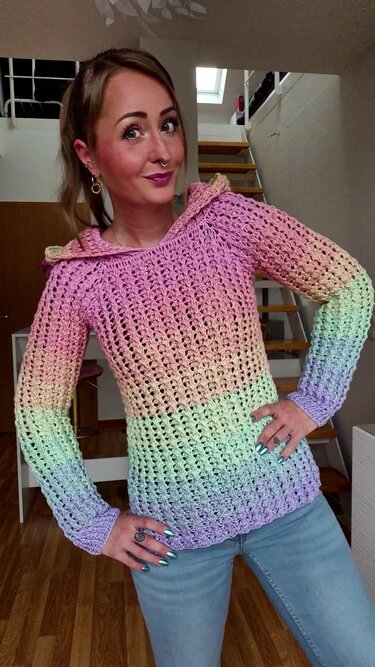 Pullover Gretel Kapuzenpullover Hoodie häkeln - Bild 10