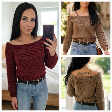 PDF Häkelanleitung Pulli Luna XS BIS XXL (für alle Längen geeignet)