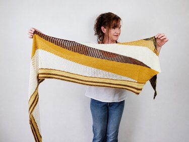 Triangle Shawl Knitting Pattern with Short Rows for Stash Busting Project