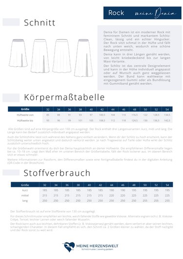 Rock mit Schlitz für Damen – Schnittmuster Gr. 32-52 - Denia #170 - Bild 6