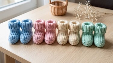 Crochet Pattern Baby Socks "Sky Blue" – Newborn Booties - Image 3