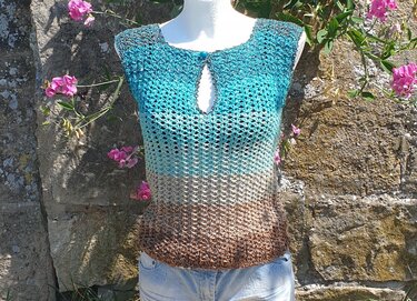 Häkelanleitung Shirt / Top "Twig Tie" – Romantischer Boho-Chic | Alle Größe - Bild 4