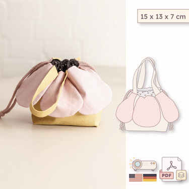 Anemone drawstring bag sewing pattern