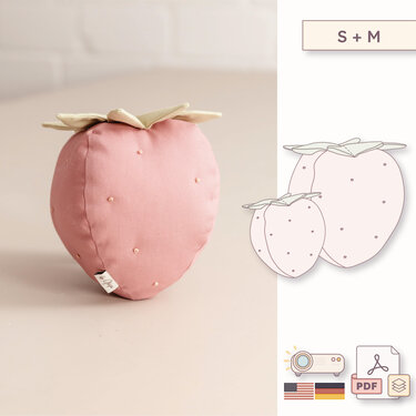 Strawberry pillow sewing pattern - decor