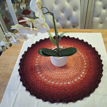 Velvet Ember – Reversible Mandala Tablecloth | Detailed Crochet Pattern