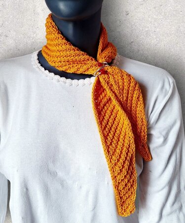 Strickanleitung Mini-Schal, Kurzschal aus Baumwollgarn, Halstuch  #386 - Bild 7