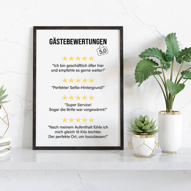 Poster Toilette Gästebewertungen Badezimmer Wandbild Download Digitale Date - Bild 2