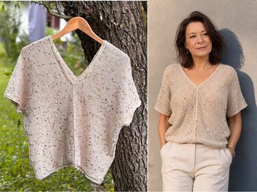 Gestricktes Sommershirt LA CROISETTE | nahtlos | besondere Konstruktion