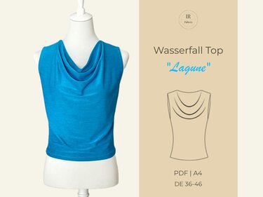 Ärmelloses Top mit Wasserfallausschnitt | PDF Schnittmuster | Gr. 36-46