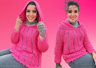 Häkelanleitung HOODIE "Pinke Düne"