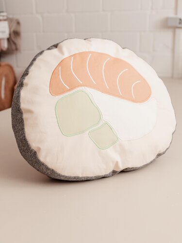 Sushi pillow sewing pattern - sushi-shaped decor cushion