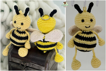 Hummel Schlenkertier, Taschenbaumler - Häkelanleitung