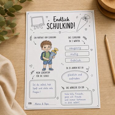 Gästekarte Schulanfang zum Ausfüllen | Endlich Schulkind | PDF - Bild 4