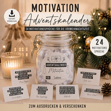 Adventskalender MOTIVATION Adventskalender zum Ausdrucken digitale Datei DO - Bild 2