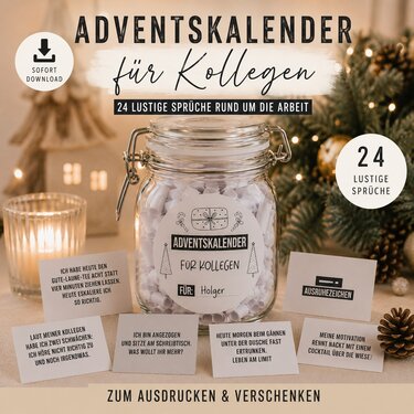 Adventskalender für KOLLEGEN Adventskalender zum Ausdrucken digitale Datei - Bild 2