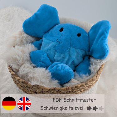 reversible cuddly toy "Krempeltier" elephant Level 2 - sewing instruction - Image 2