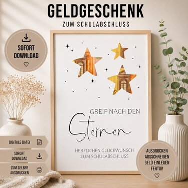 Poster GELDGESCHENK Schulabschluss Abitur DIN A4