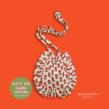 Handmade Ruffle Drawstring Crossbody Bag Sewing Pattern and  Video Tutorial - Image 6