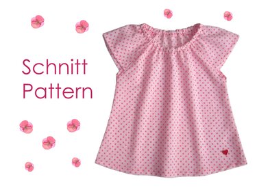 Schnitt und Anleitung Carmen-Bluse für Mädchen Größe 68-140