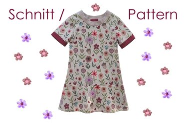 Schnitt und Anleitung sportliches Skaterkleid mit Bündchen Gr.80 bis 140